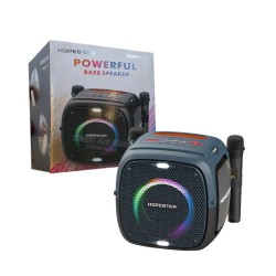 Coluna Bluetooth Hopestar Partyone com Dois Microphones Azul Coluna Bluetooth Hopestar Partyone com Dois Microphones Azul